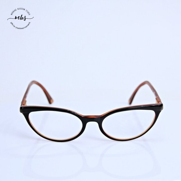 Chanel Cat Eye Vintage Eyeglasses Frame Black Brown Gold 50-17-140 - Picture 1 of 13